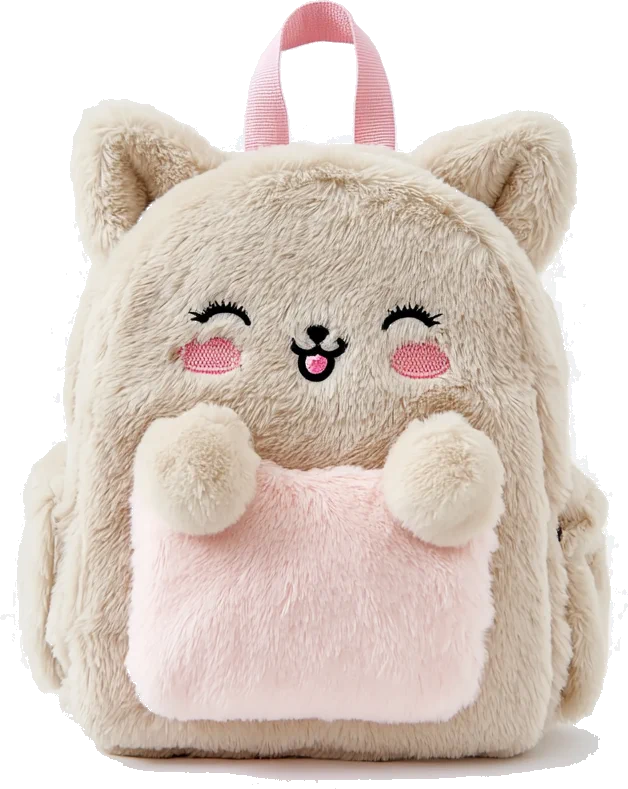 Custom plush backpack manufactured by KUSIBEI